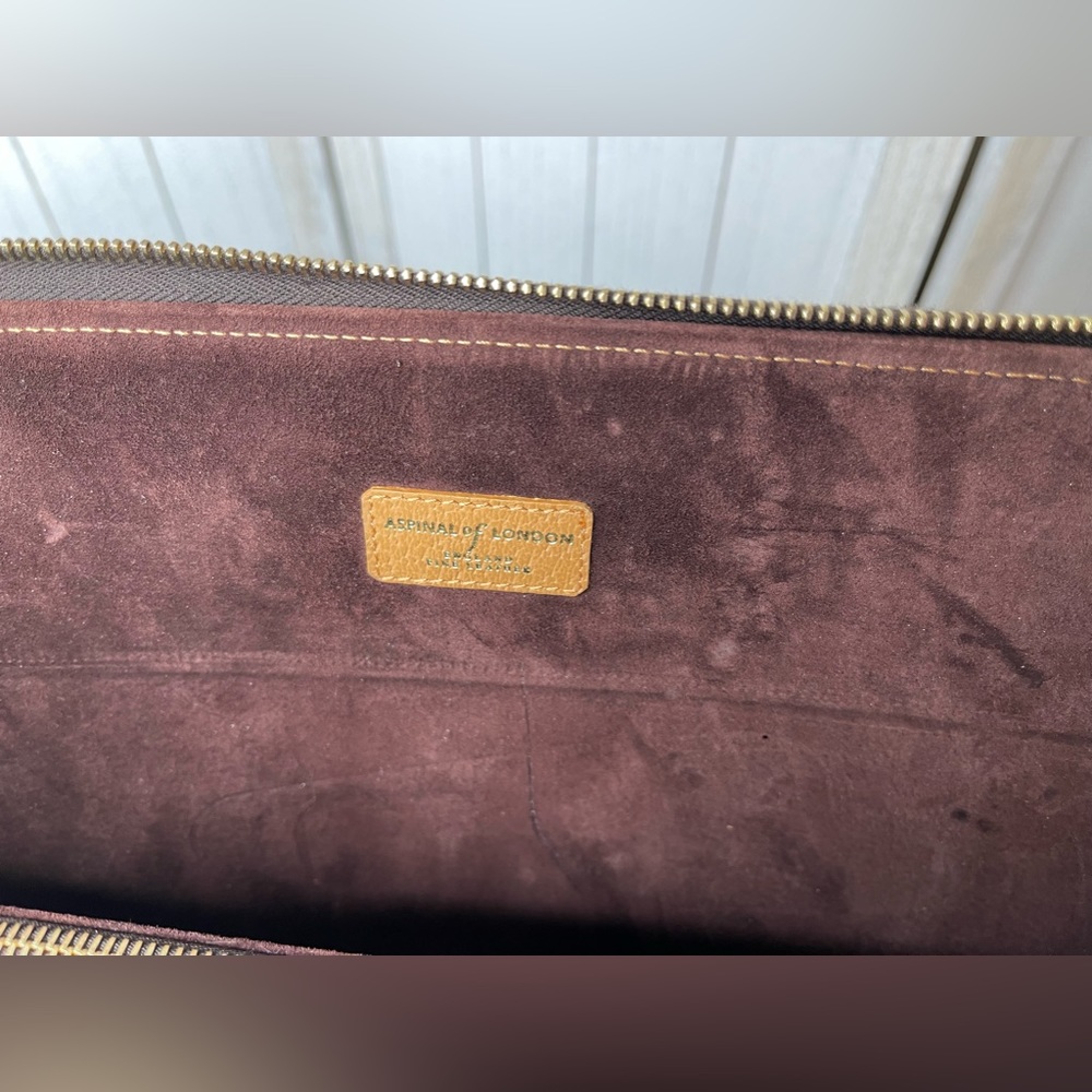 Vintage Aspinal of London Brown Leather Document File Folder Full Zip - Picture 4 of 11